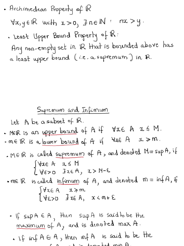 Greatest Lower Bound Property | PDF