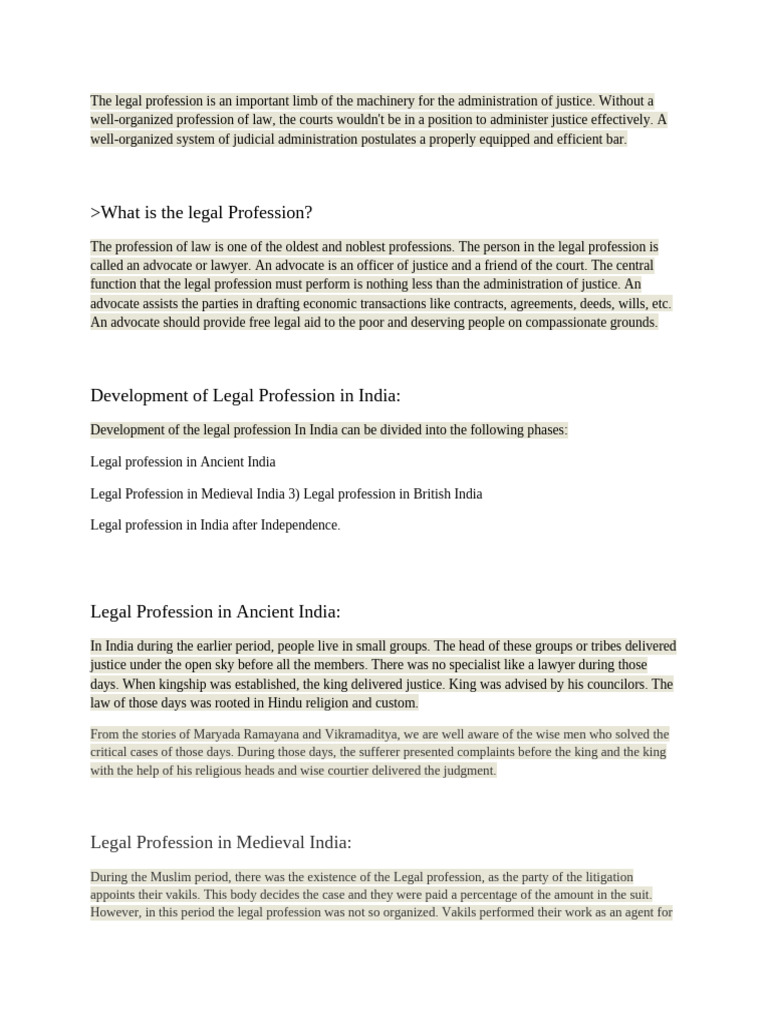 Evolution of Legal Profession in India | PDF | Lawyer | Advocate