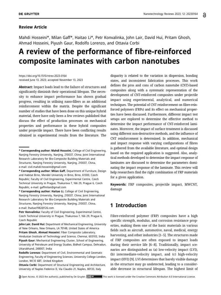 A Review of The Performance of Fibre-Reinforced Co | PDF | Carbon ...