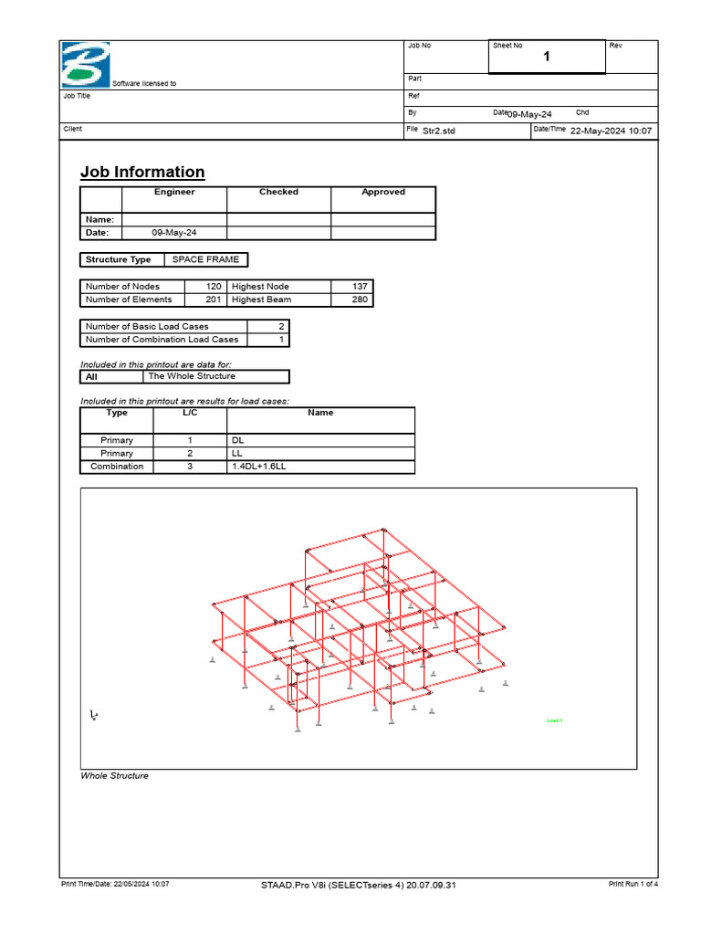 STAAD.Pro Structural Analysis Report | PDF | Structural Engineering ...