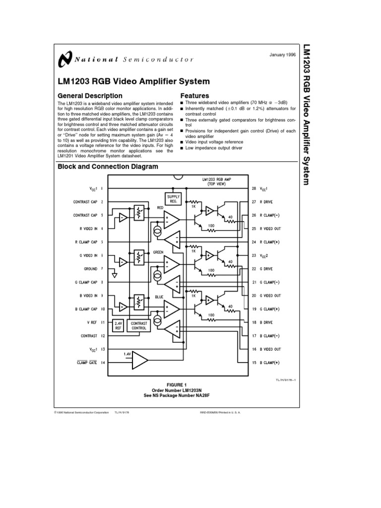 LM1203N | PDF | Amplifier | Bipolar Junction Transistor