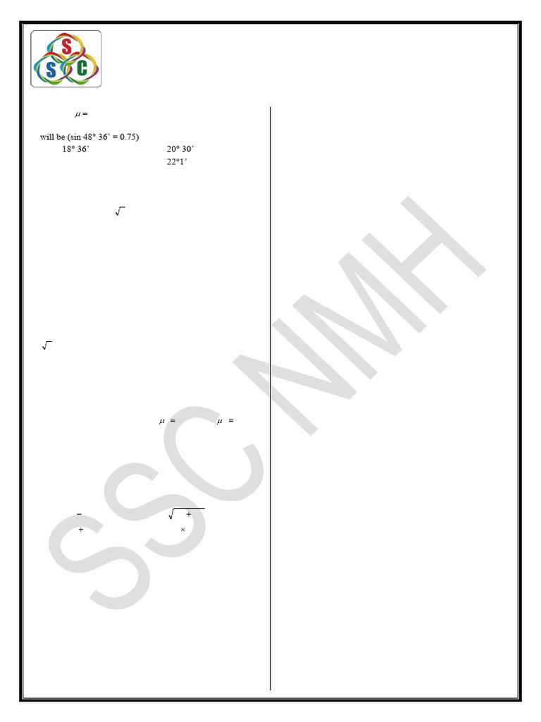 DPP - 03 (Prism and Microscope) | PDF | Refraction | Electromagnetism