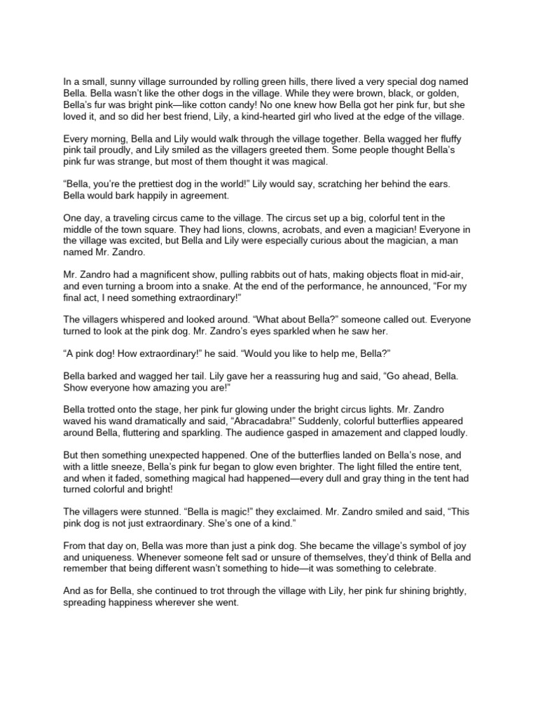 Bella the pink dog pdf