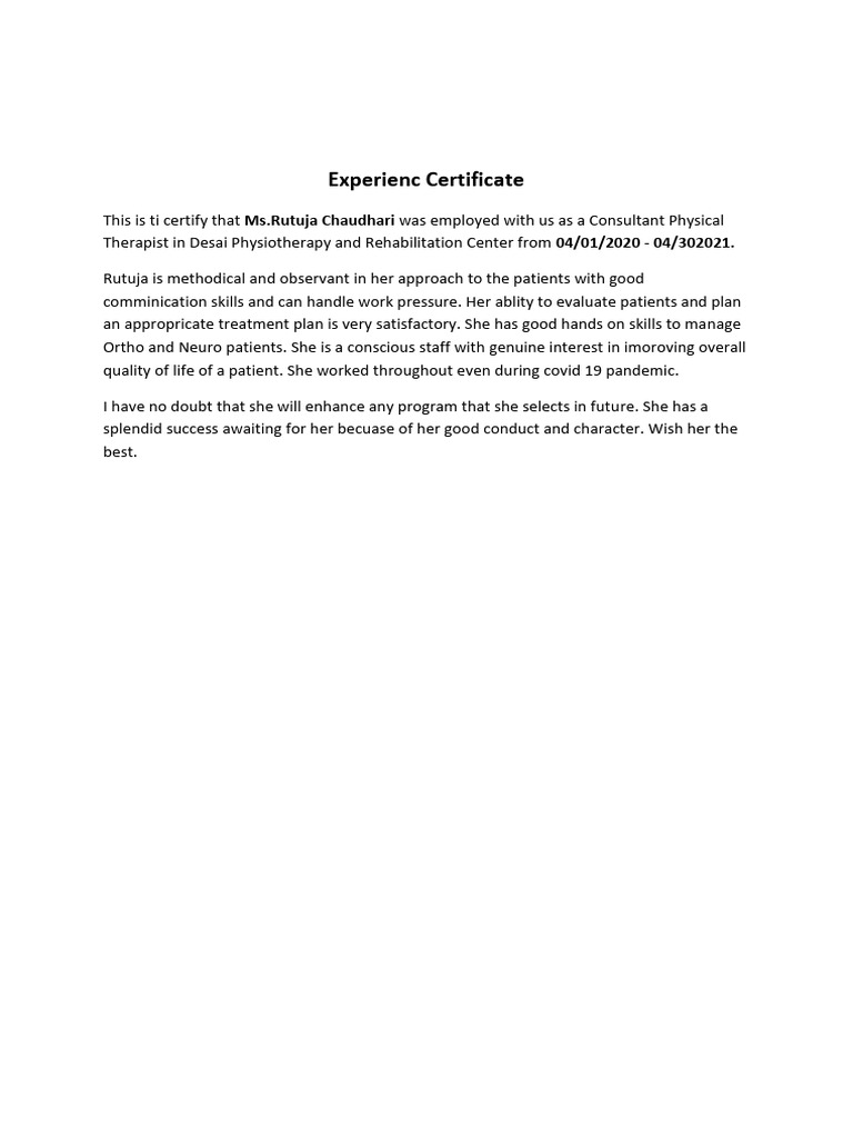 Experience Certificate | PDF