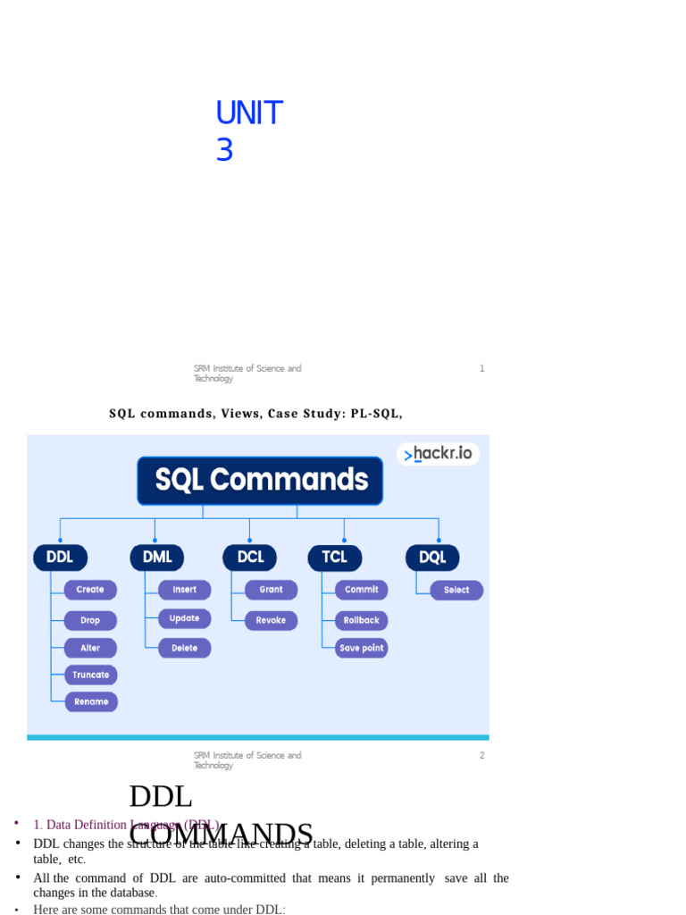 SQL Commands and PL/SQL Case Study Guide | PDF | Relational Database ...