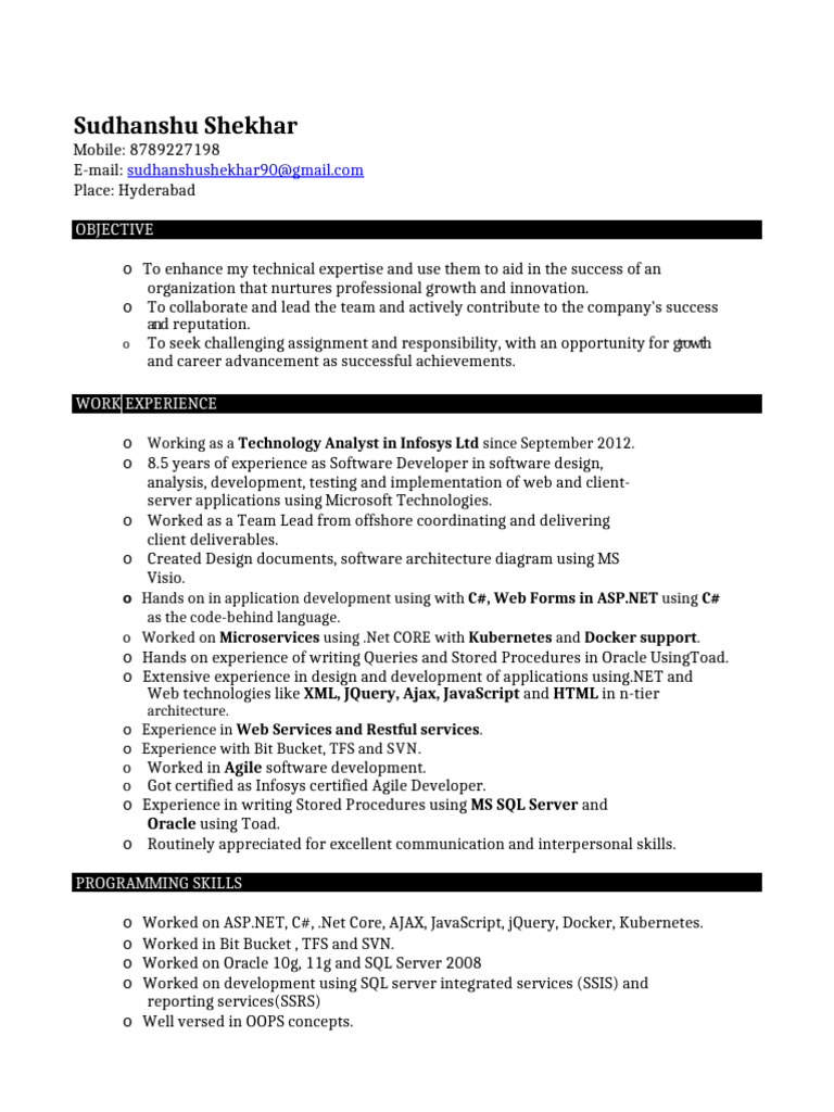 Resume | PDF | Web Service | J Query