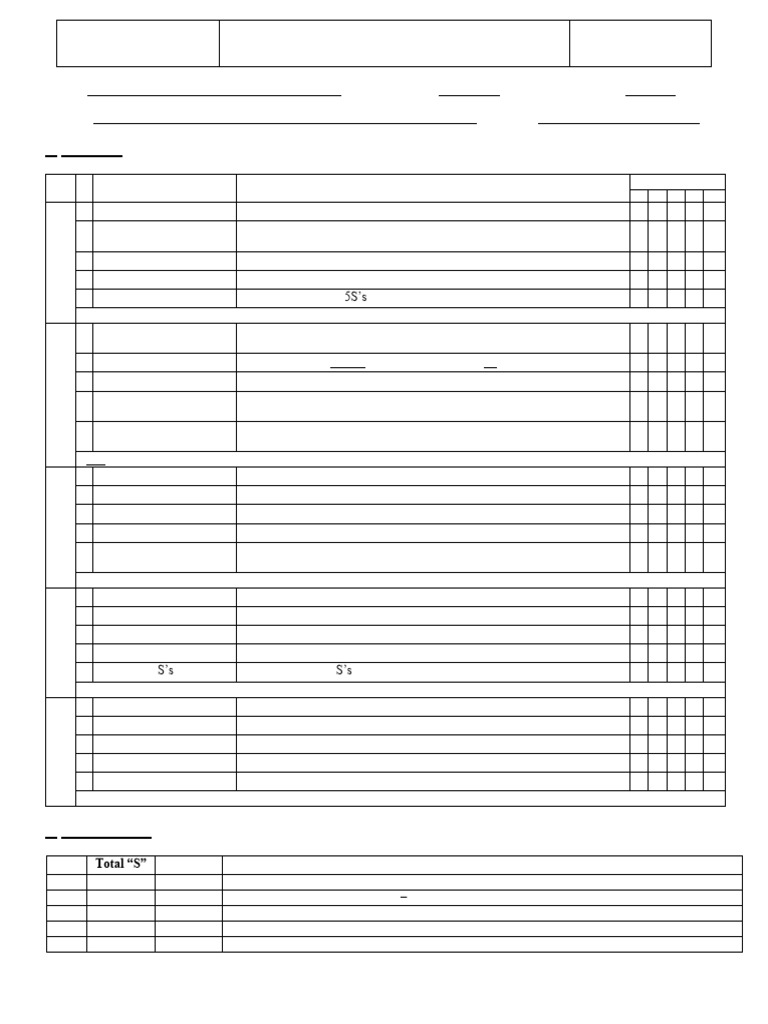 5S Audit Checklist and Scoring Guide | PDF
