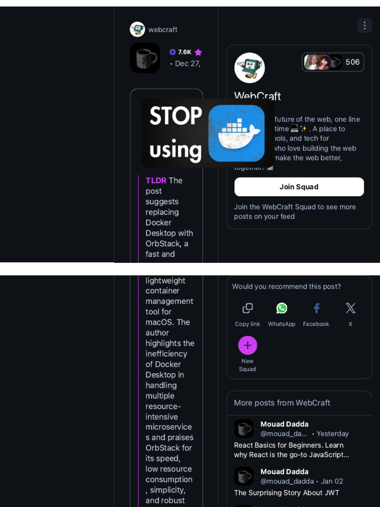 Shared Post at WebCraft - Daily - Dev | PDF