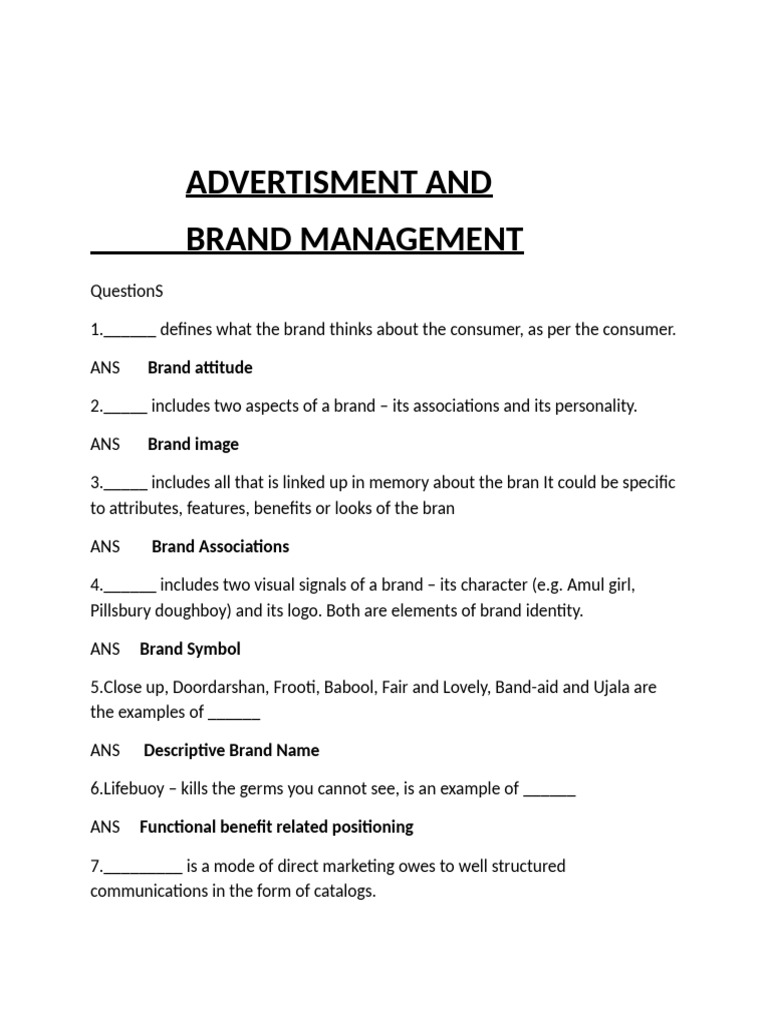 Brand Management and Advertising Insights | PDF | Brand | Pricing