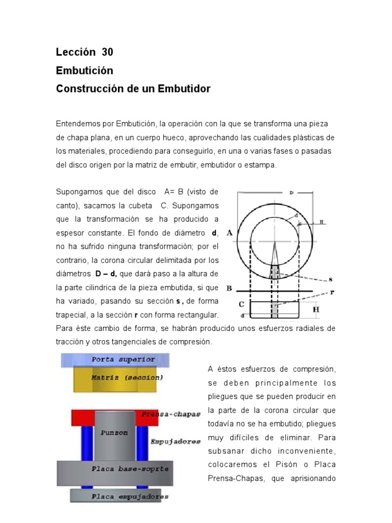 Proceso y Equipos de Embutición | PDF | Sustancias químicas | Metalurgia