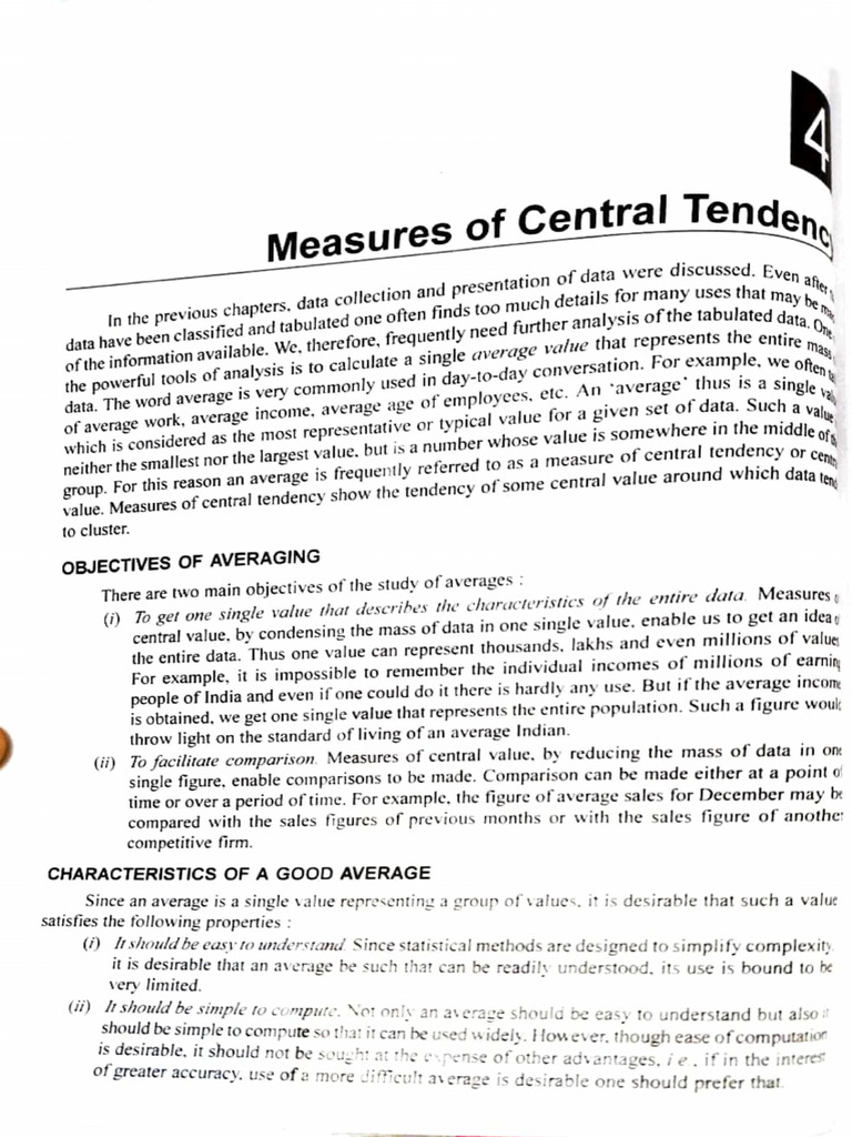 Measures of Central Tendency | PDF | Mean | Probability Theory