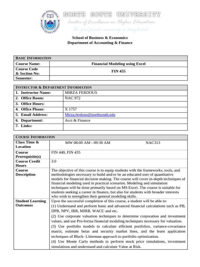 Financial Model Assumptions Overview | PDF | Financial Modeling | Monte ...