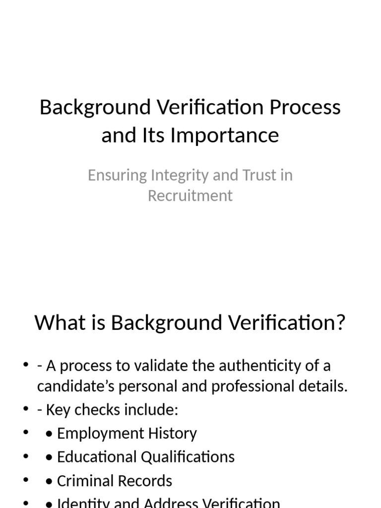 Importance of Job Background Verification | PDF