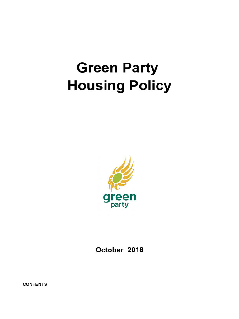 Green Party Housing Policy Overview | PDF | Cost Of Living | Leasehold ...
