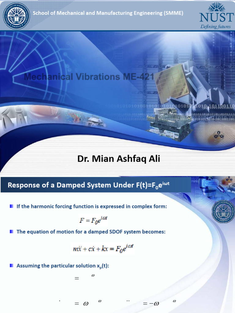 Lecture 14 - Mechanical Vibrations | PDF | Damping | Acceleration