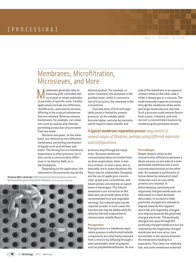 Membranes, Microfiltration - Talked About SieveCrop (MengNiu Acquired ...