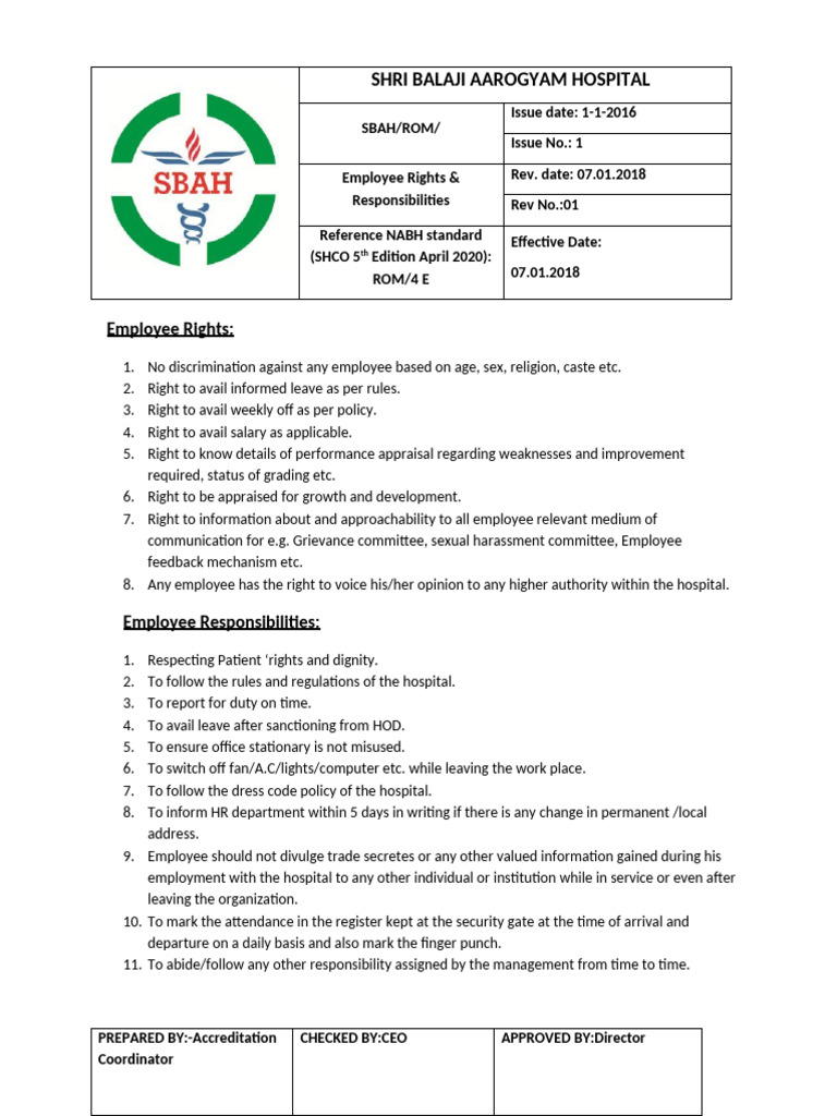 Employee Rights and Responsibilties | PDF | Employment | Business