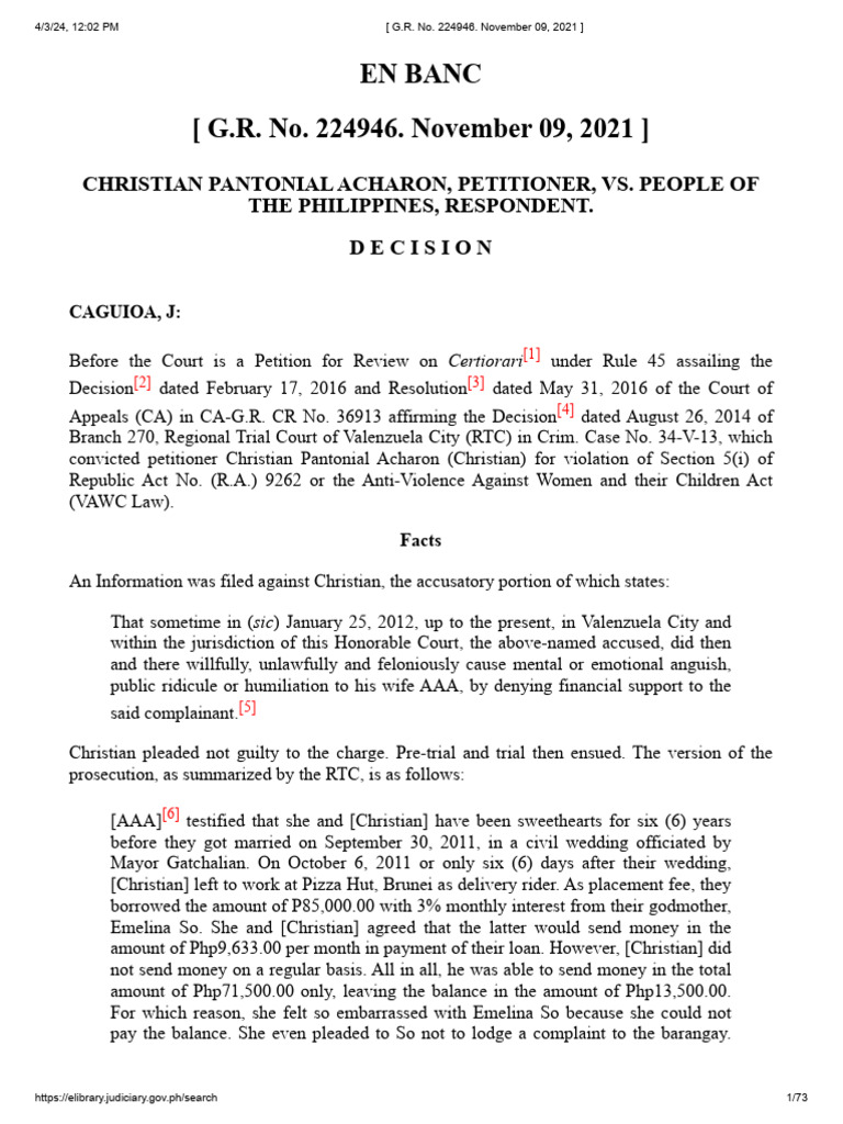 Acharon v. People | PDF | Mens Rea | Psychological Abuse