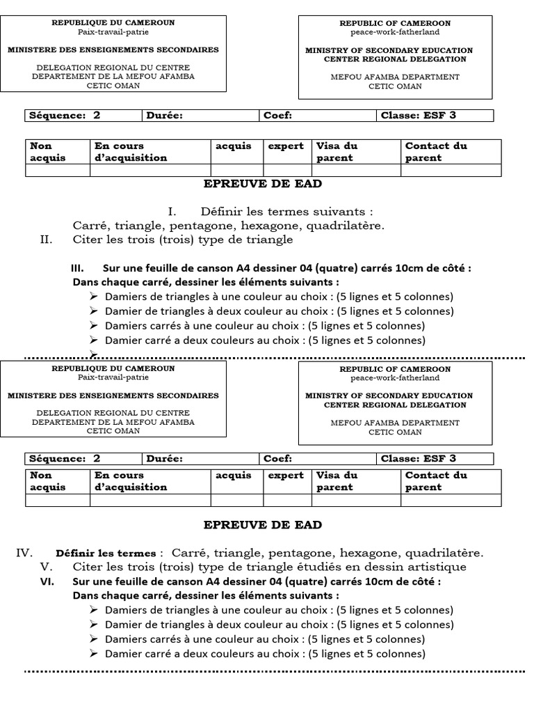 Épreuve de dessin artistique ESF3 | PDF