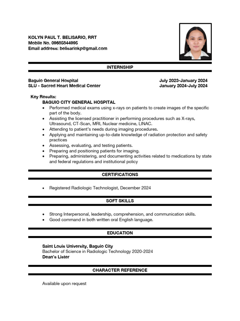 Radiologic Technology Internship Overview | PDF