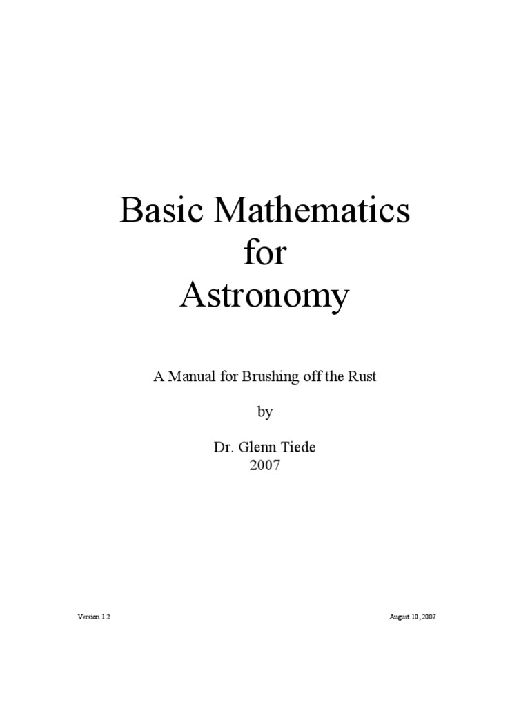Math Skills for Astronomy Success | PDF