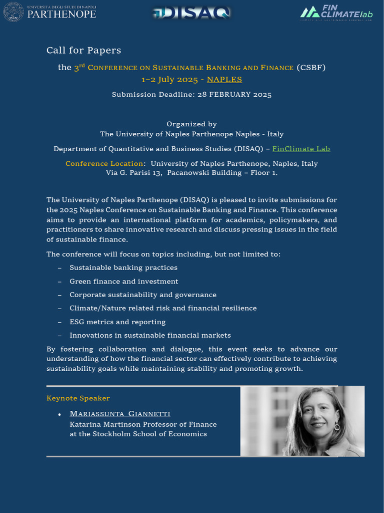 Call For Paper CSBF 2025 | PDF | Economies