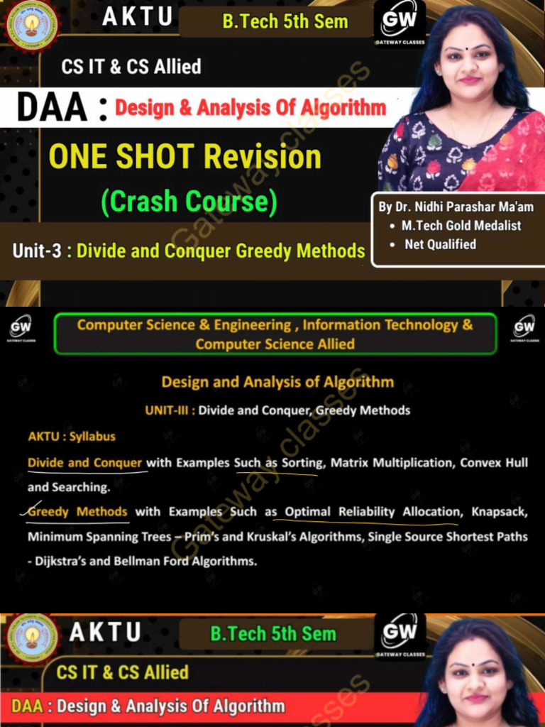 DAA U-3 One Shot Revision Notes | PDF