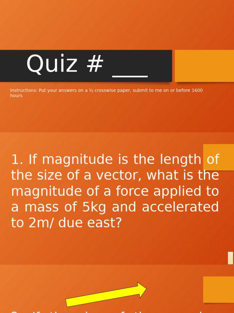 Physics Quiz: Vectors and Motion Concepts | PDF