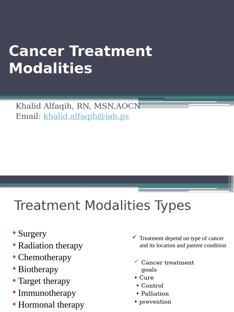 Cancer Treatment Modalities Pdf Chemotherapy Hematopoietic Stem