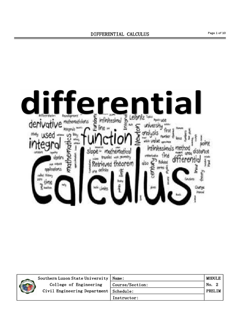 Differential Calculus Module Guide | PDF | Derivative | Slope