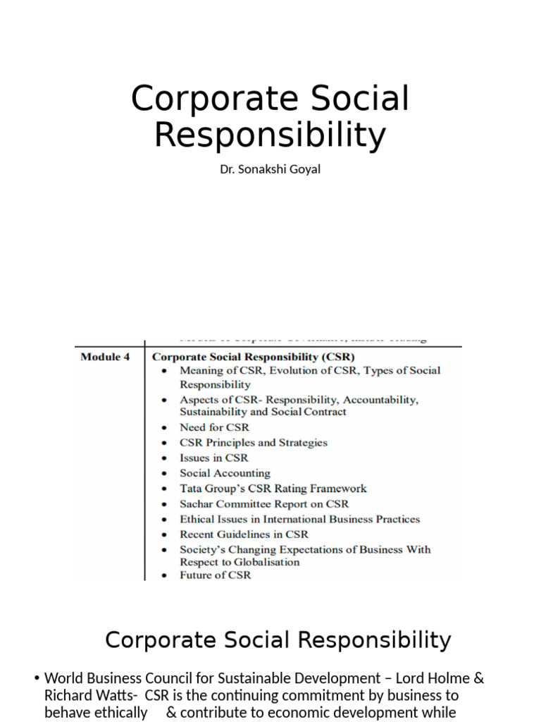 Corporate Social Responsibility | PDF | Corporate Social Responsibility ...