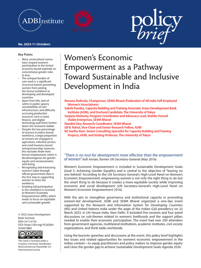 Women's Economic Empowerment in India | PDF | Economies