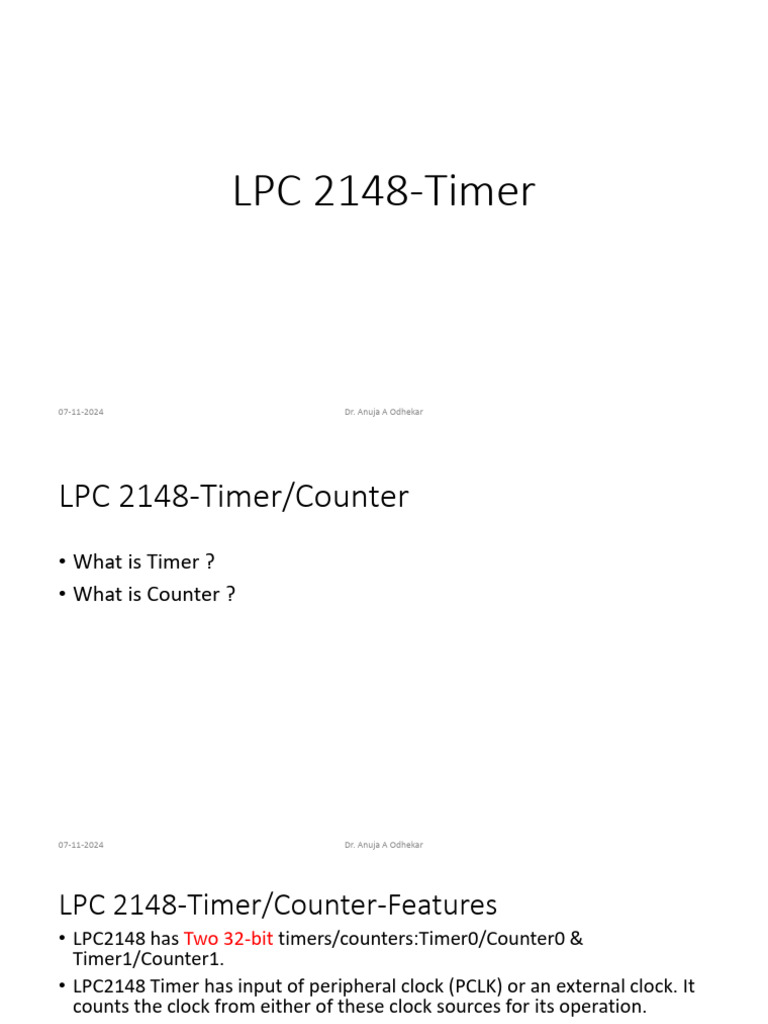 LPC 2148 Timer/Counter Overview | PDF