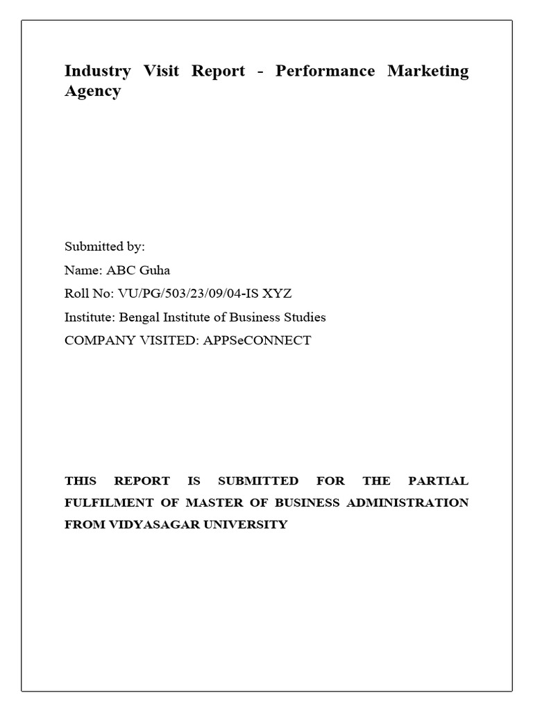 Performance Marketing Agency Visit Report | PDF | Learning | Cloud ...