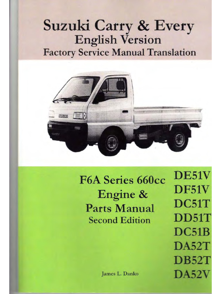 スズキ EVERY CARRY サービスマニュアル Suzuki Carry & Every Factory Service Manual 1990-1998 | Oiwa