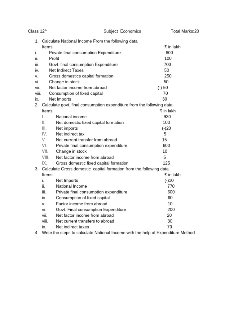National Income Calculation Guide | PDF | Measures Of National Income ...