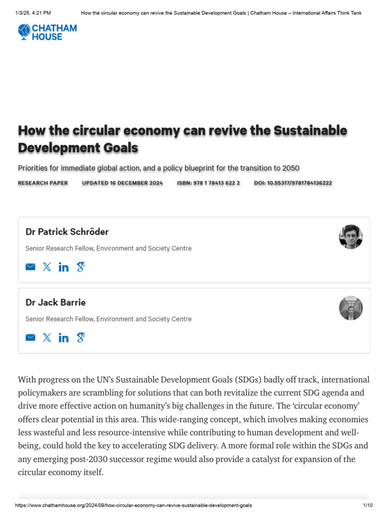 How The Circular Economy Can Revive The Sustainable Development Goals ...