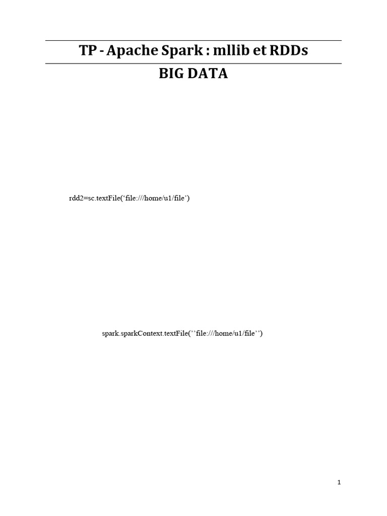 TP Apache Spark : RDDs et K-means | PDF | Logiciel | Gestion des données