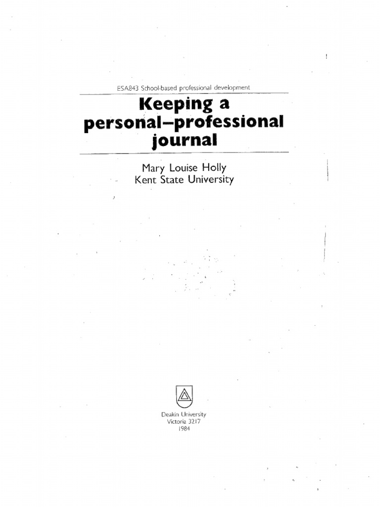 Holly (1984) Keeping A Personal-Professional Journal | PDF