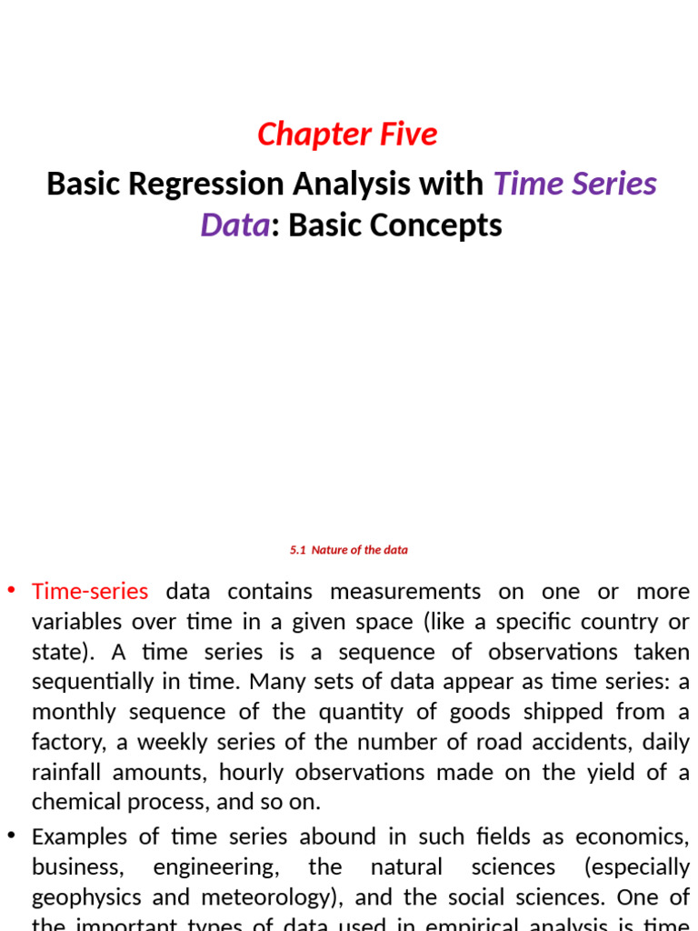 Time Series Regression Analysis Basics | PDF | Autoregressive ...