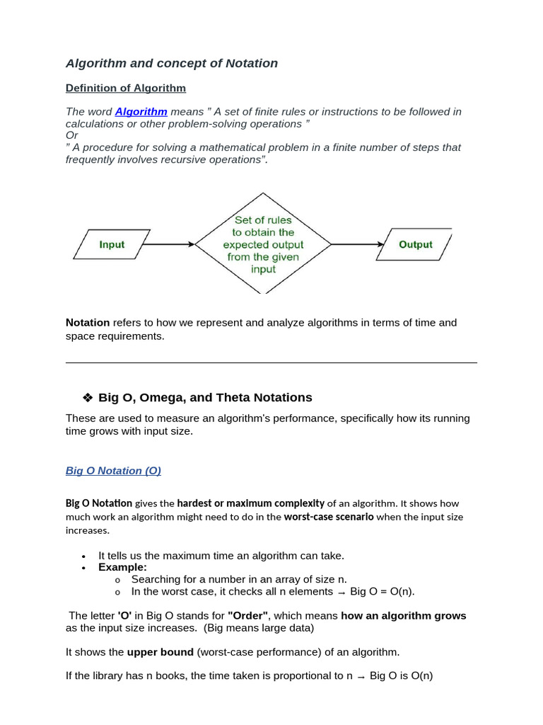 Definition of Algorithm and Notation | PDF | Algorithms | Computer ...
