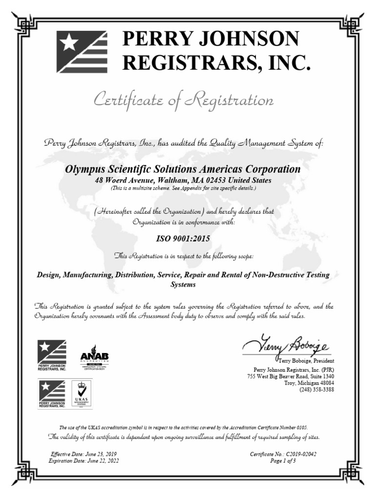 Olympus-Scientific-Solutions-Americas-Corp-ISO-9001-730 | PDF ...