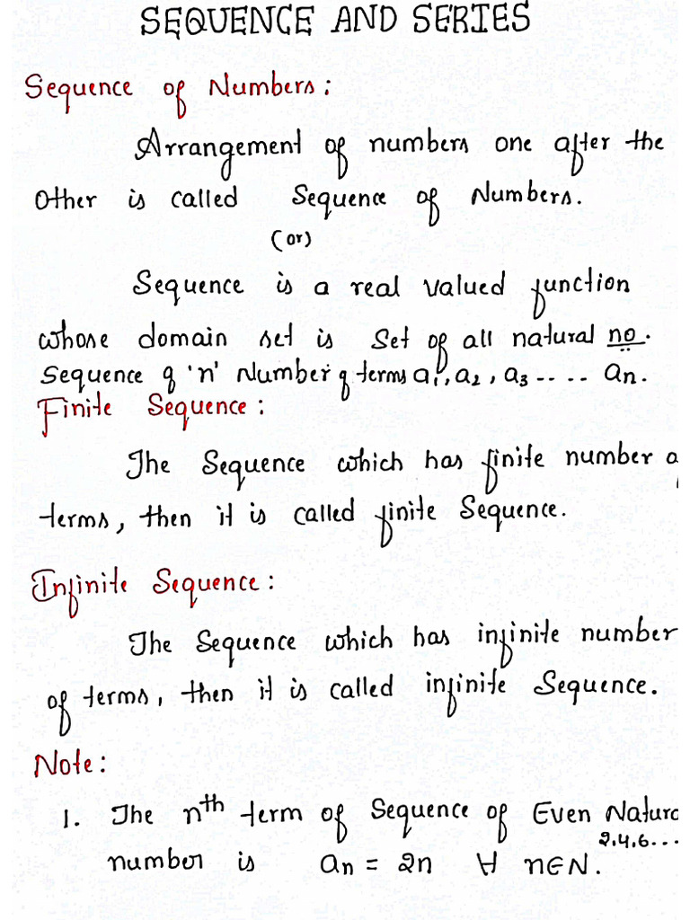 Sequence and series important questions with answer. | PDF