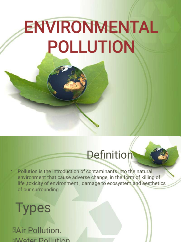 Types and Effects of Environmental Pollution | PDF | Water Pollution ...