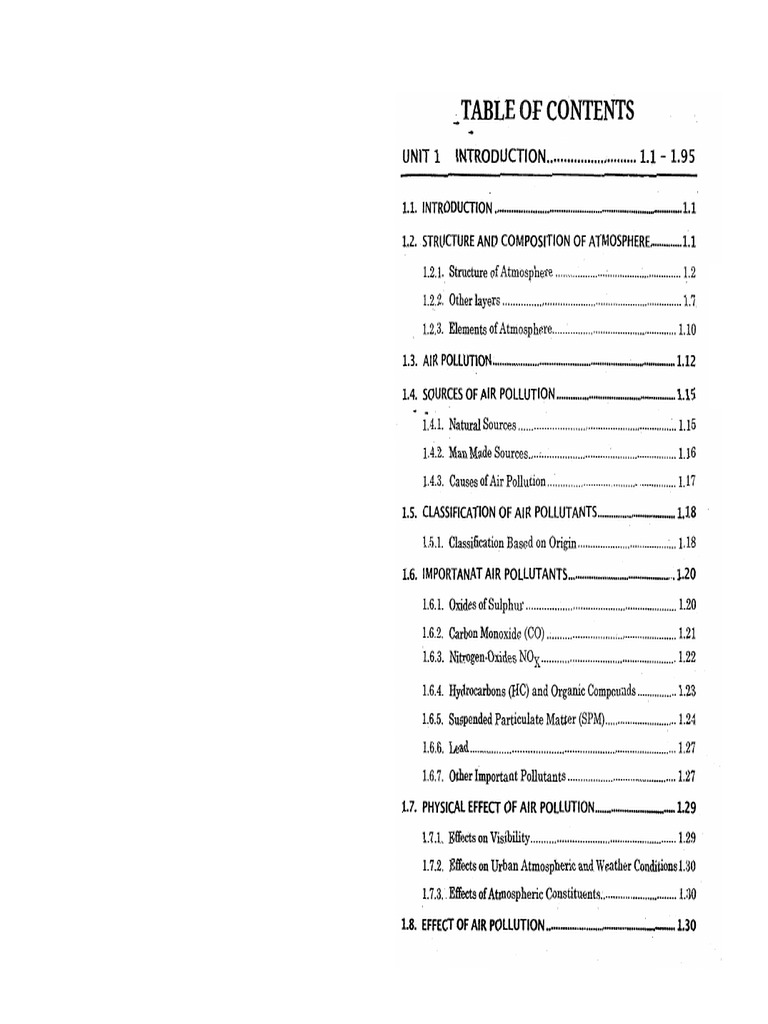 Air Pollution Unit 1-5 Notes | PDF | Troposphere | Atmosphere Of Earth