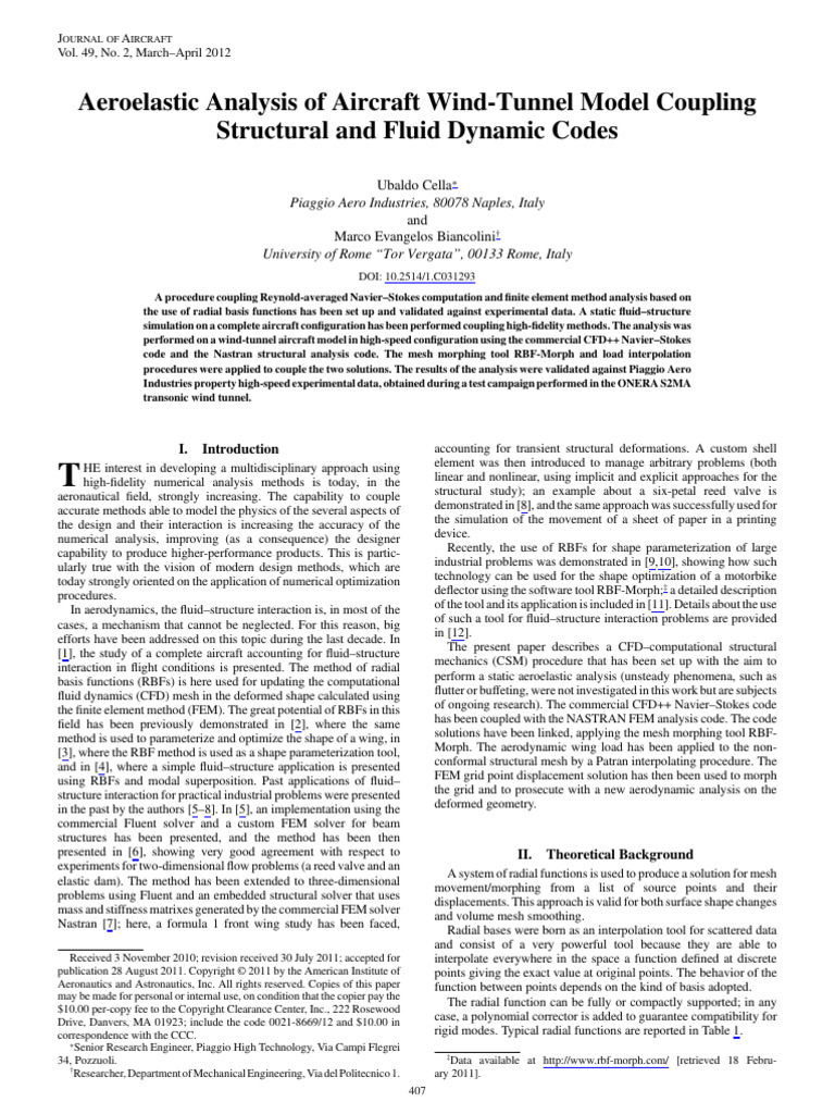 Aeroelastic Analysis of Aircraft Models | PDF | Finite Element Method ...