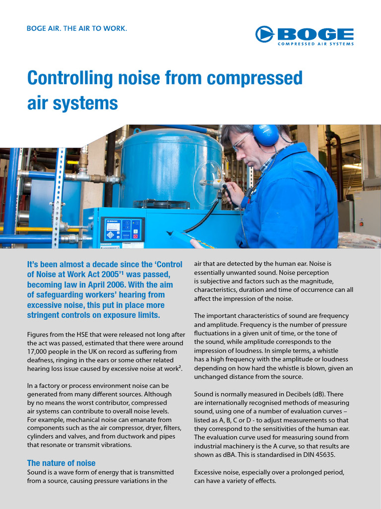 Noise Control in Compressed Air Systems | PDF | Noise | Sound