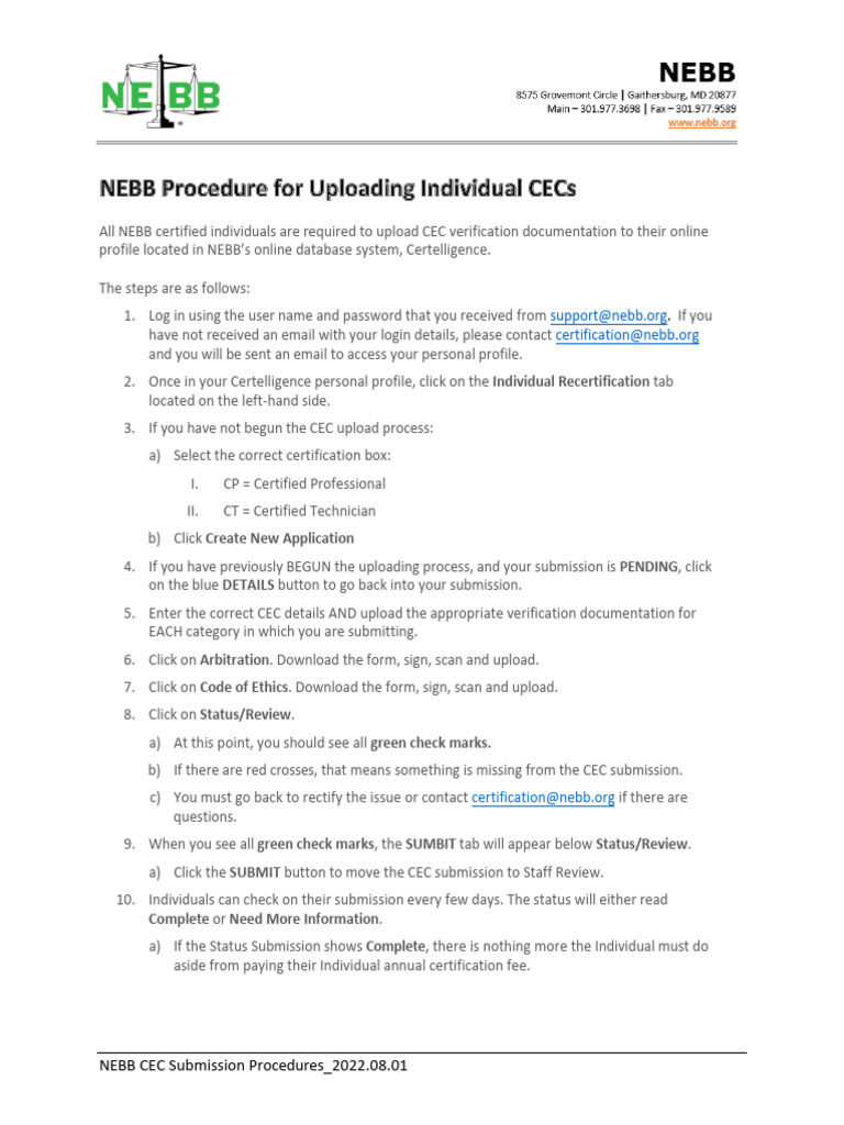 NEBB CEC Submission Guide 2022 | PDF | Software | Cyberspace