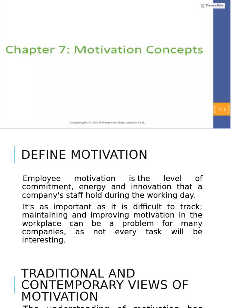 Chapter 7, Motivation Concepts | PDF | Motivation | Motivational