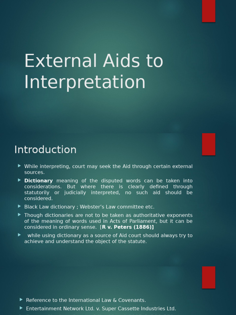 External Aids in Legal Interpretation | PDF | International Law | Treaty